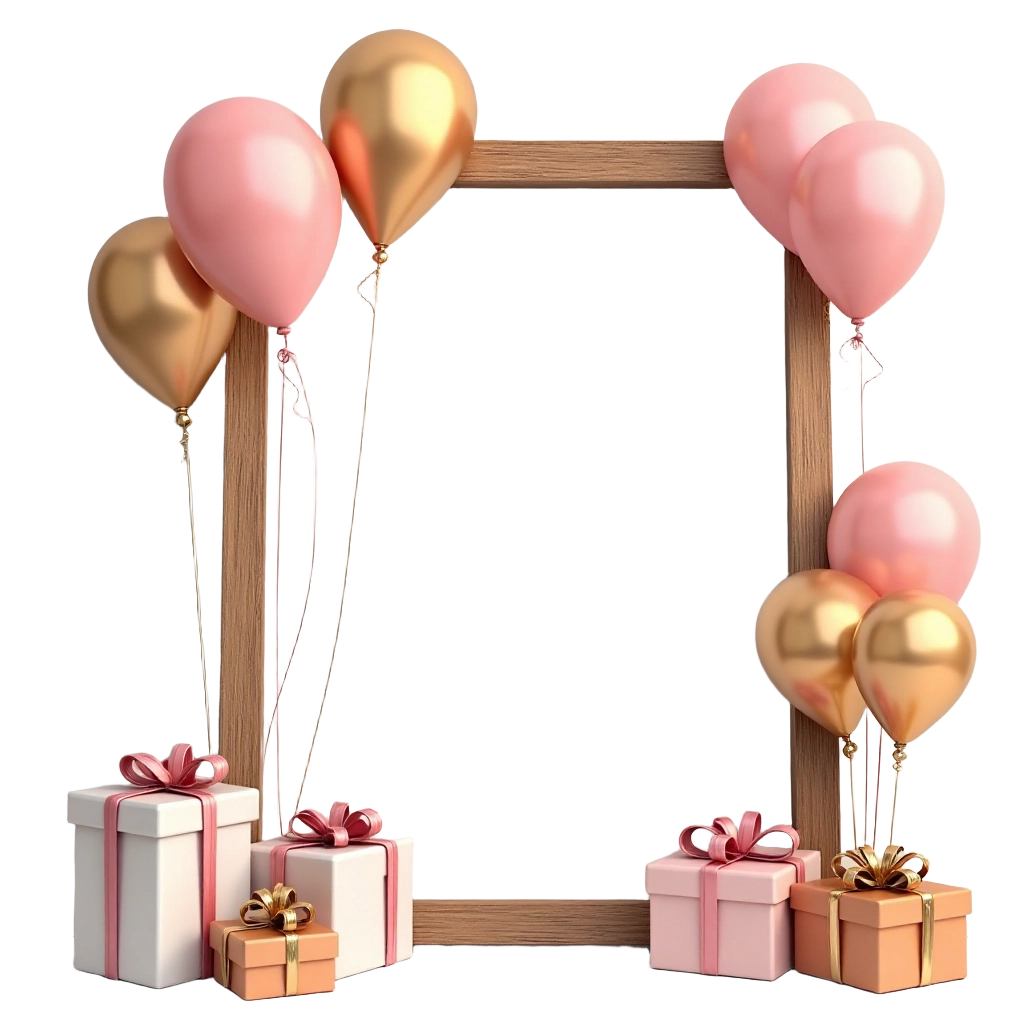 Celebratory Balloons and Gifts Frame